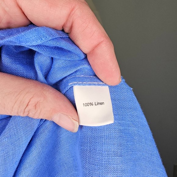 Blue Saks Fifth Ave 100% Linen Tunic Top - Picture 5 of 5